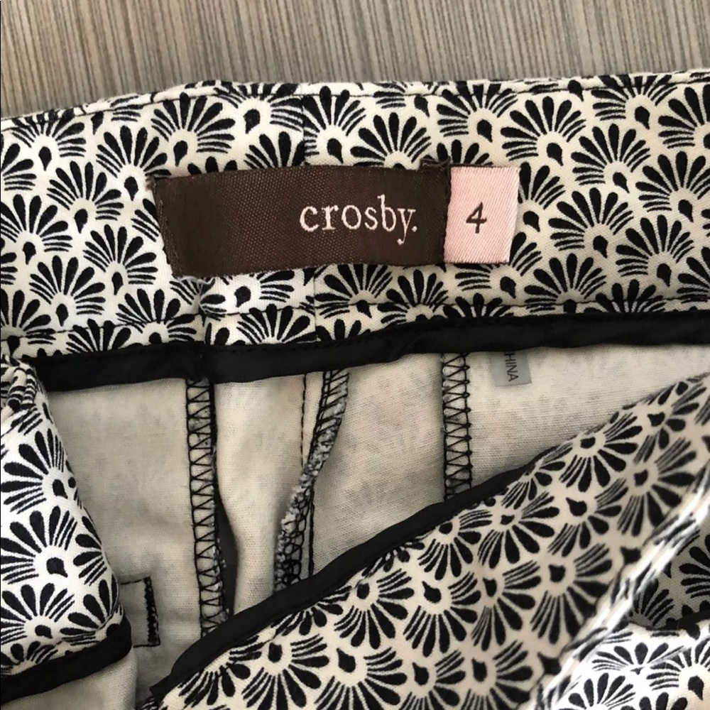 Cream and black dress pants